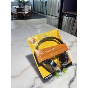 Vivitar On-Ear Stereo Headphones New In Box Sealed Black